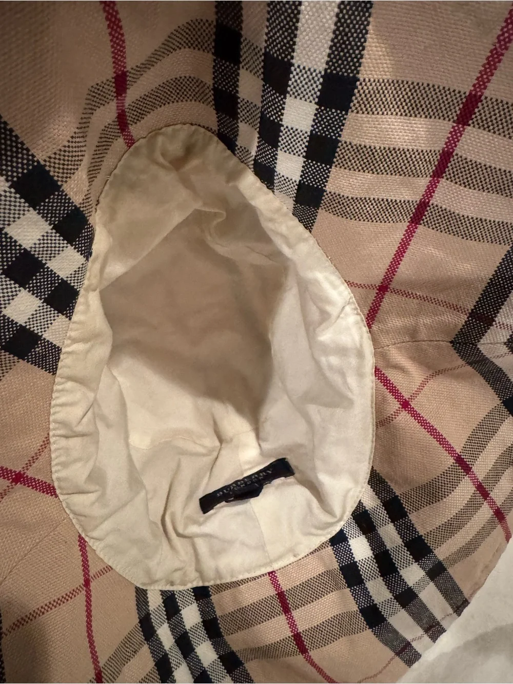 Burberry Tan Plaid Wide-Brim Bucket Hat